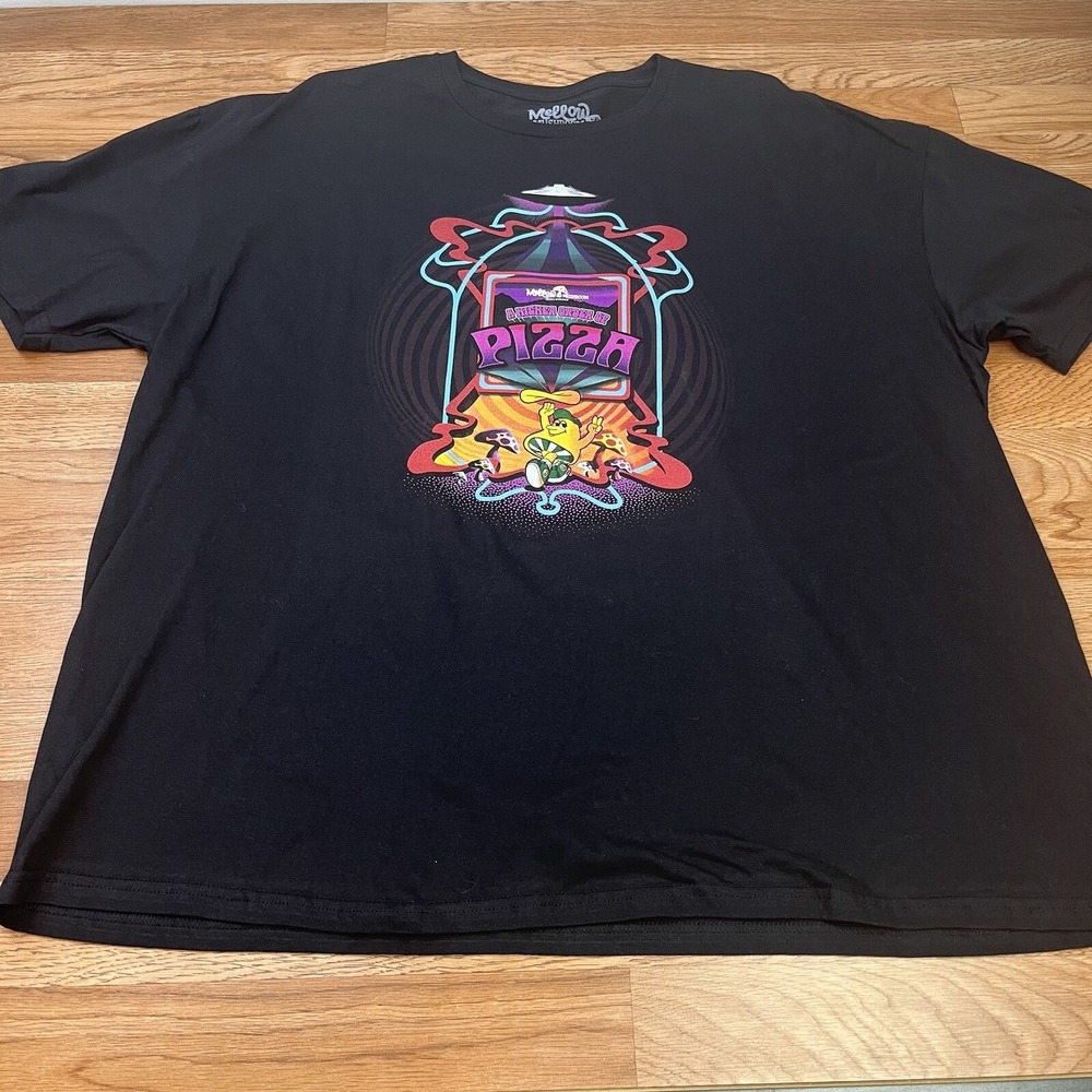 Mellow Mushroom Pizza‎ Short Sleeve T-Shirt Black Adult Size 3XL NEW